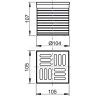 Горловина сливного трапа ALCAPLAST APV0300, решетка 105х105, нержавеющая сталь