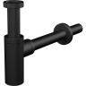 Сифон ALCAPLAST A400BLACK для умывальника Ø32 DESIGN, круглый, черный матовый, с покрытием