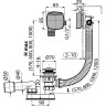 Сифон ALCAPLAST A508CKM-100 для ванны CLICK/CLACK с напуском воды через перелив, хром, 1000 мм