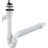 Сифон ALCAPLAST A830-DN50/40 трубчатый с нержавеющей решеткой Ø70 и гофрой, с подводкой