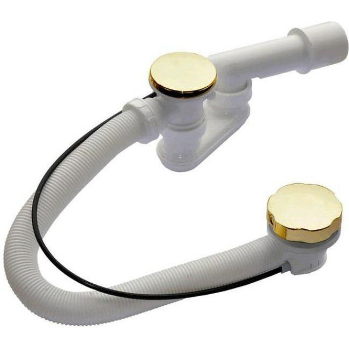 Сифон ALCAPLAST ZLATO A55GOLD-RU-01 для ванны автомат комплект, металл/металл, длина 57 см