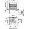 Сливной трап ALCAPLAST APV1, 105х105/50, подводка боковая