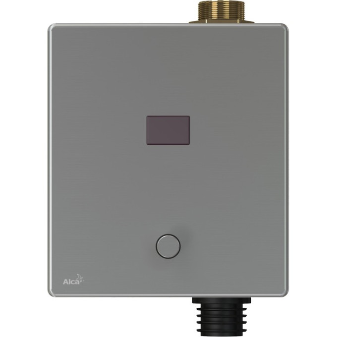 Устройство автоматического смыва ALCAPLAST ASP3-KBT для унитаза с возможностью мануального смыва, нержавеющая сталь, 6V (Батарея питания)