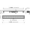 Водоотводящий желоб ALCAPLAST APZ10 SIMPLE AG100401850 с порогами для перфорированной решетки
