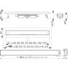 Водоотводящий желоб ALCAPLAST APZ107-1050 FLOOR с порогами для решетки под кладку плитки Low, горизонтальный сток APZ107-FLOOR-1050