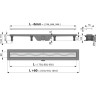 Водоотводящий желоб ALCAPLAST APZ8 SIMPLE AG100101950 с порогами для перфорированной решетки