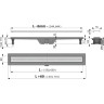 Водоотводящий желоб ALCAPLAST APZ9 SIMPLE AG100201550 с порогами для перфорированной решетки