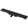 Водоотводящий желоб ALCAPLAST APZ101BLACK-1050 с порогами для перфорированной решетки, черный матовый, низкий, горизонтальный сток