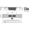 Водоотводящий желоб ALCAPLAST APZ101-1050 с порогами для перфорированной решетки, низкий, горизонтальный сток