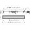Водоотводящий желоб ALCAPLAST APZ18-650M SIMPLE с порогами из нержавеющей стали, для перфорированной решетки